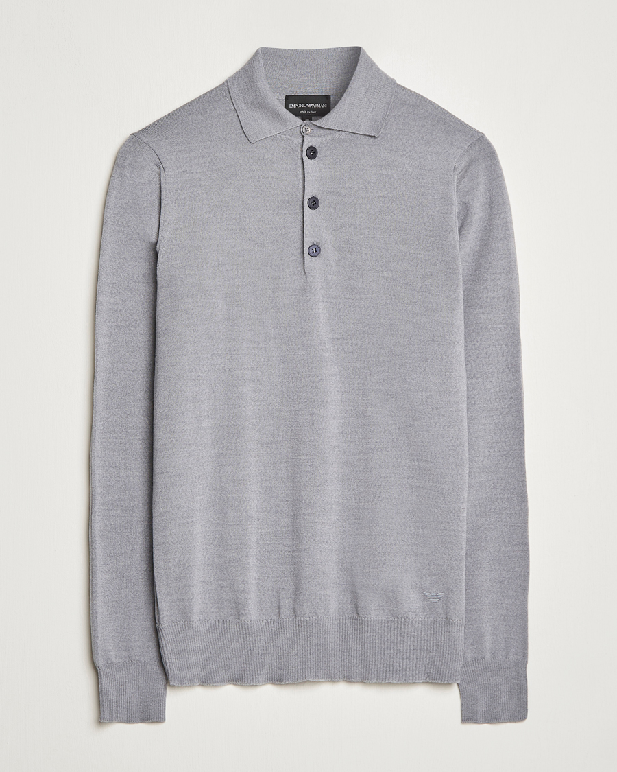 Uomini | Maglieria | Emporio Armani | Knitted Merino Pique Grey