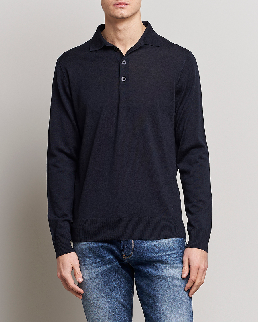 Uomini | Maglieria | Emporio Armani | Knitted Merino Pique Navy