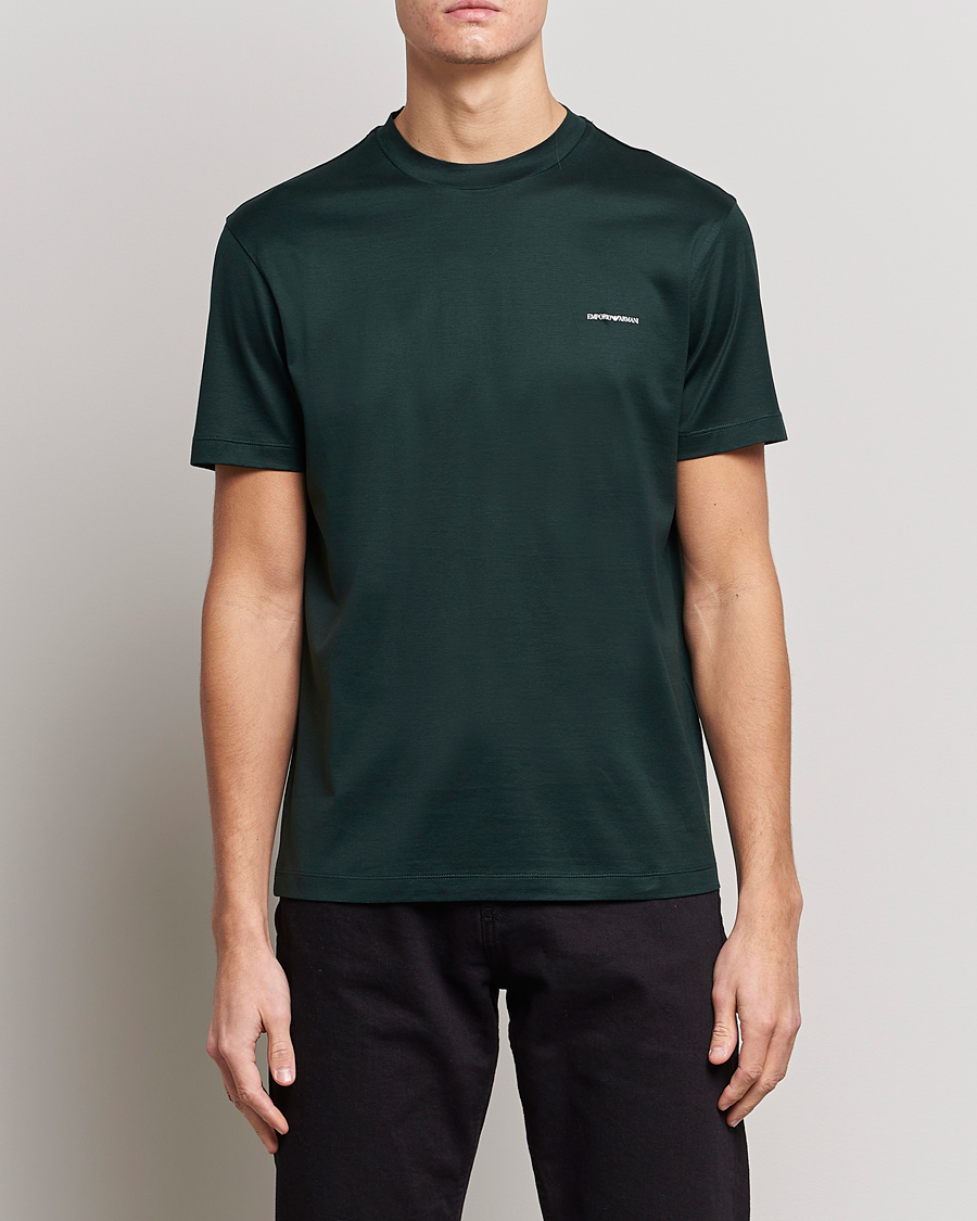 Uomini | T-shirt | Emporio Armani | Tencel T-Shirt Green