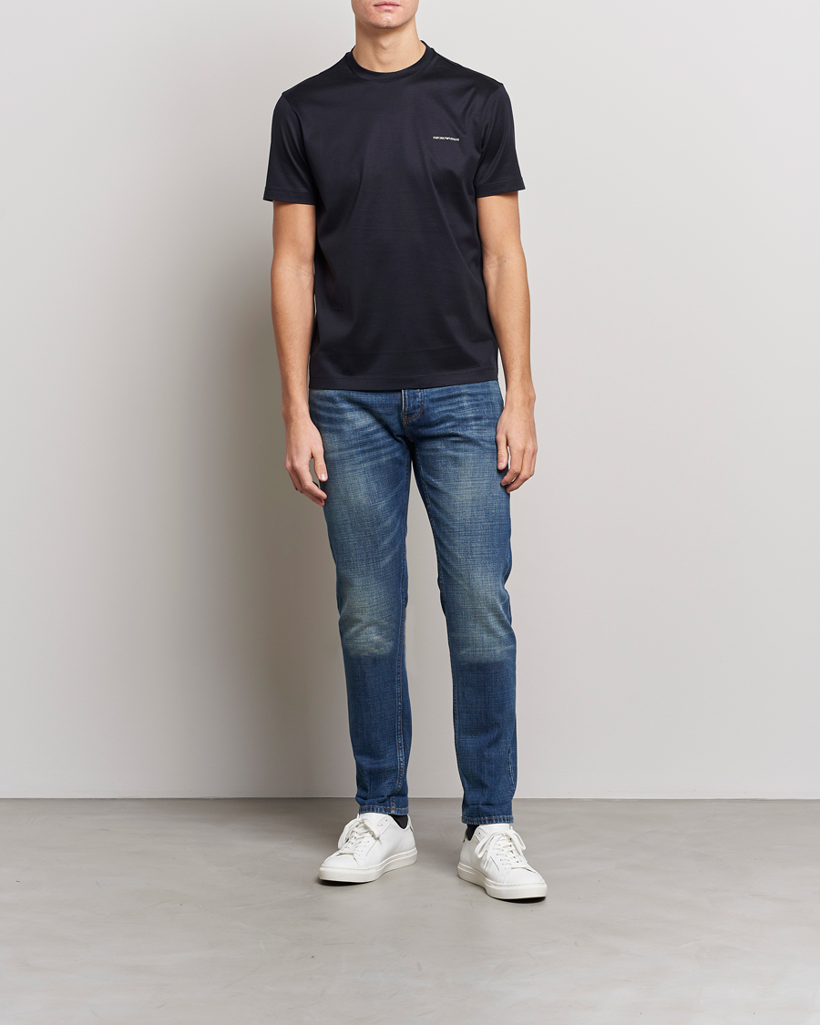 Uomini | T-shirt | Emporio Armani | Tencel T-Shirt Navy