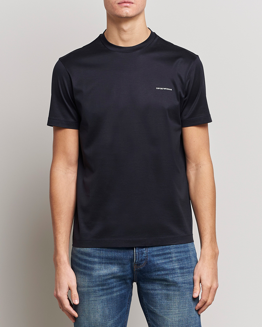 Uomini | T-shirt | Emporio Armani | Tencel T-Shirt Navy