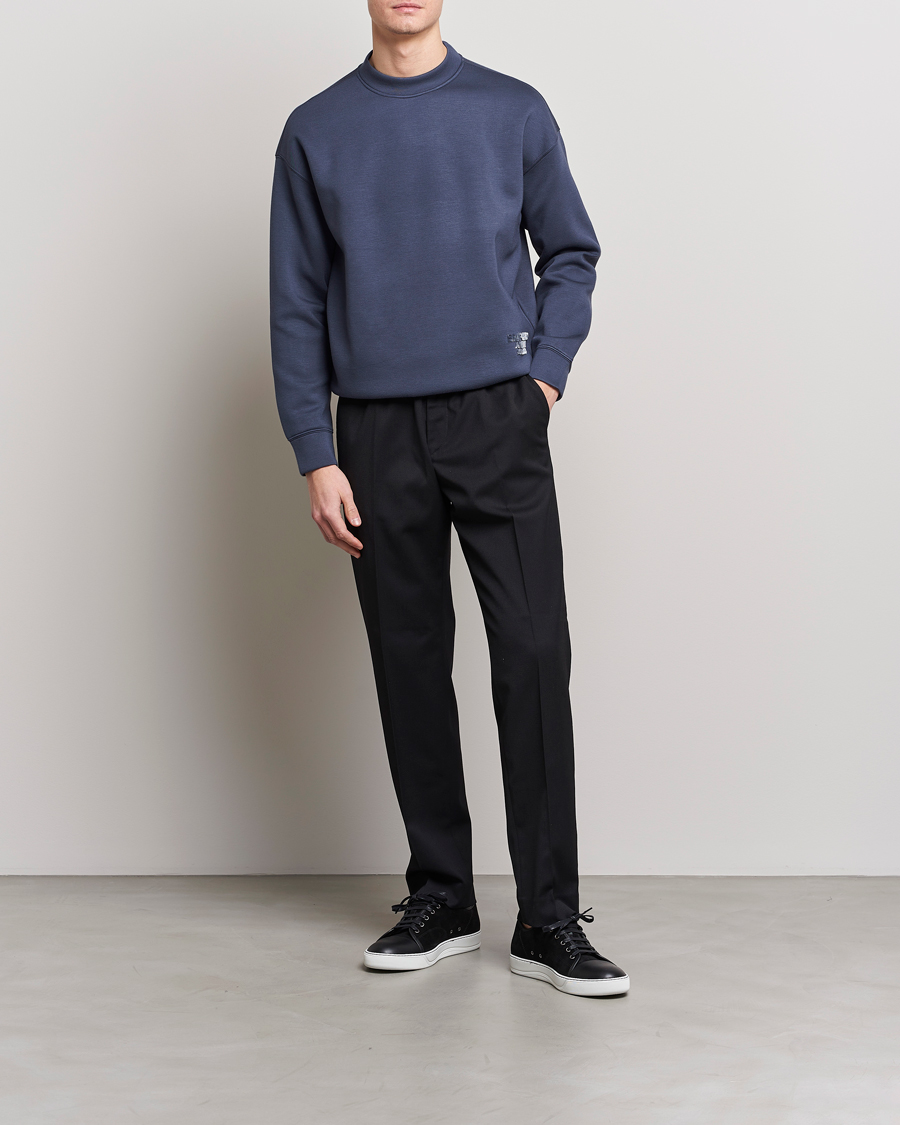 Uomini | Maglieria | Emporio Armani | Modal Sweat Crew Neck Blue Grey