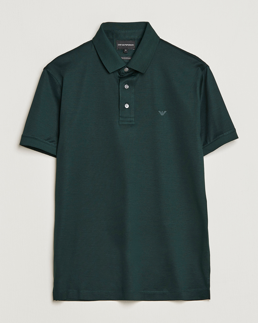 Uomini | Polo | Emporio Armani | Cotton Tencel Polo Green