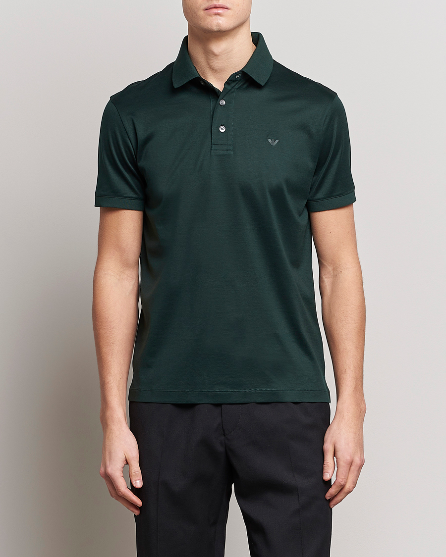 Uomini | Polo | Emporio Armani | Cotton Tencel Polo Green