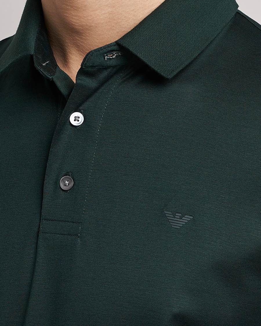 Uomini | Polo | Emporio Armani | Cotton Tencel Polo Green