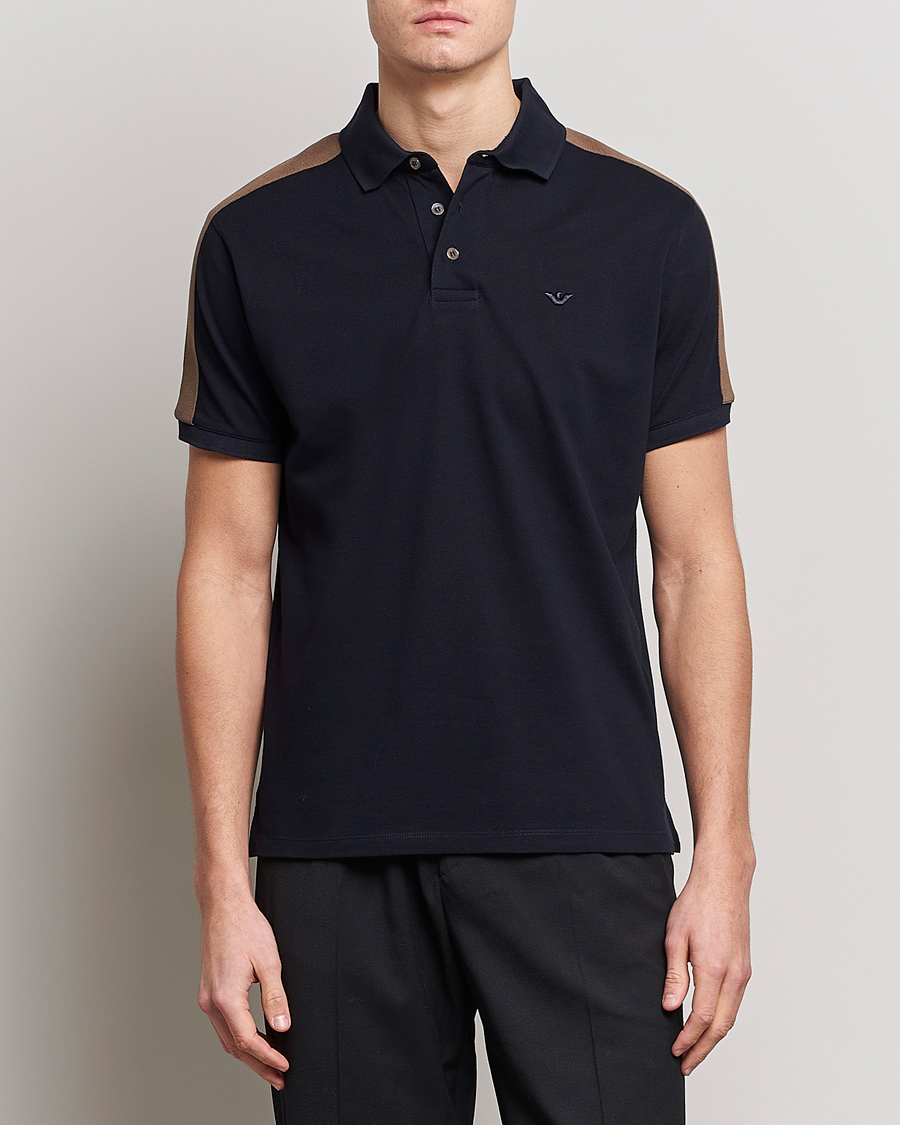 Uomini | Polo | Emporio Armani | Mercerized Cotton Polo Navy