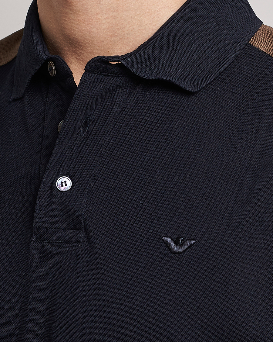 Uomini | Polo | Emporio Armani | Mercerized Cotton Polo Navy