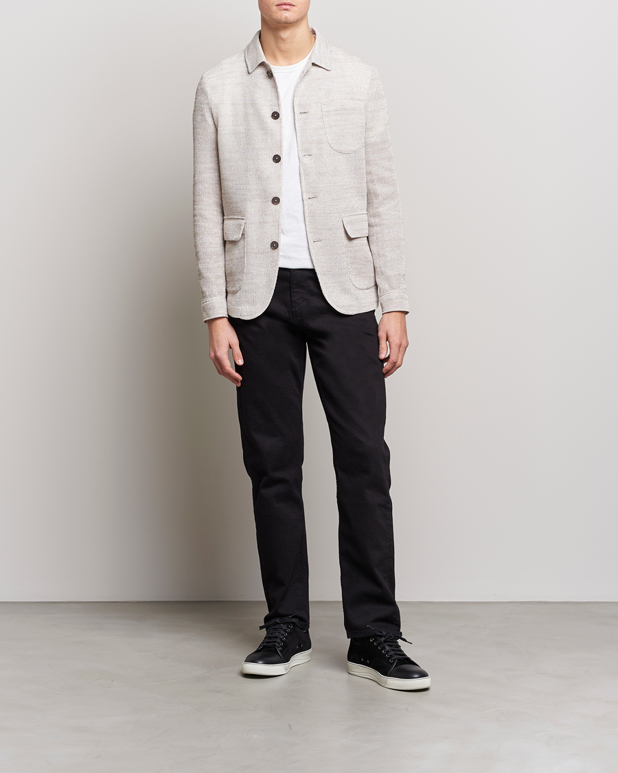 Uomini | Blazers | Emporio Armani | Cotton Knitted Jacket Sand