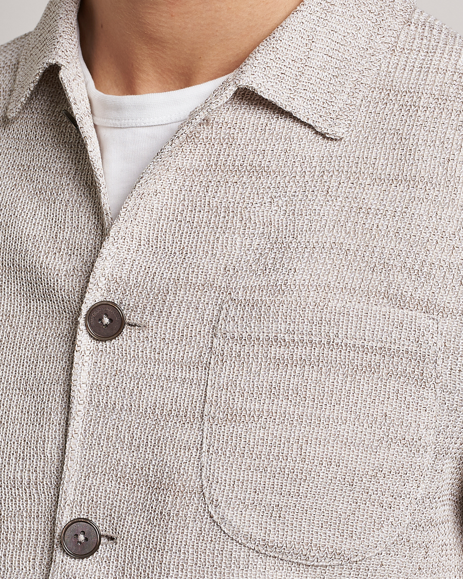 Uomini | Blazers | Emporio Armani | Cotton Knitted Jacket Sand