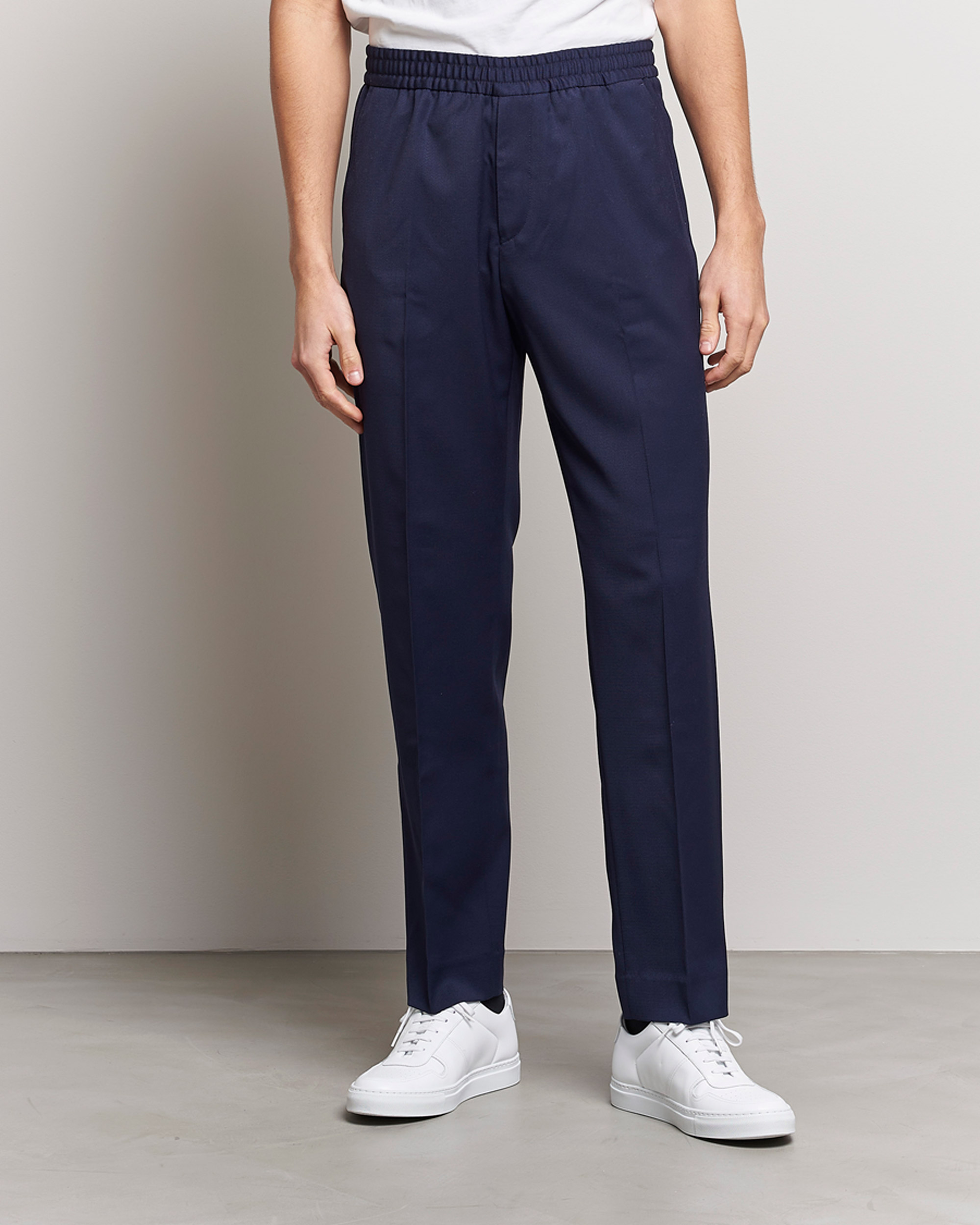 Uomini | Pantaloni | Filippa K | Relaxed Terry Wool Trousers French Navy
