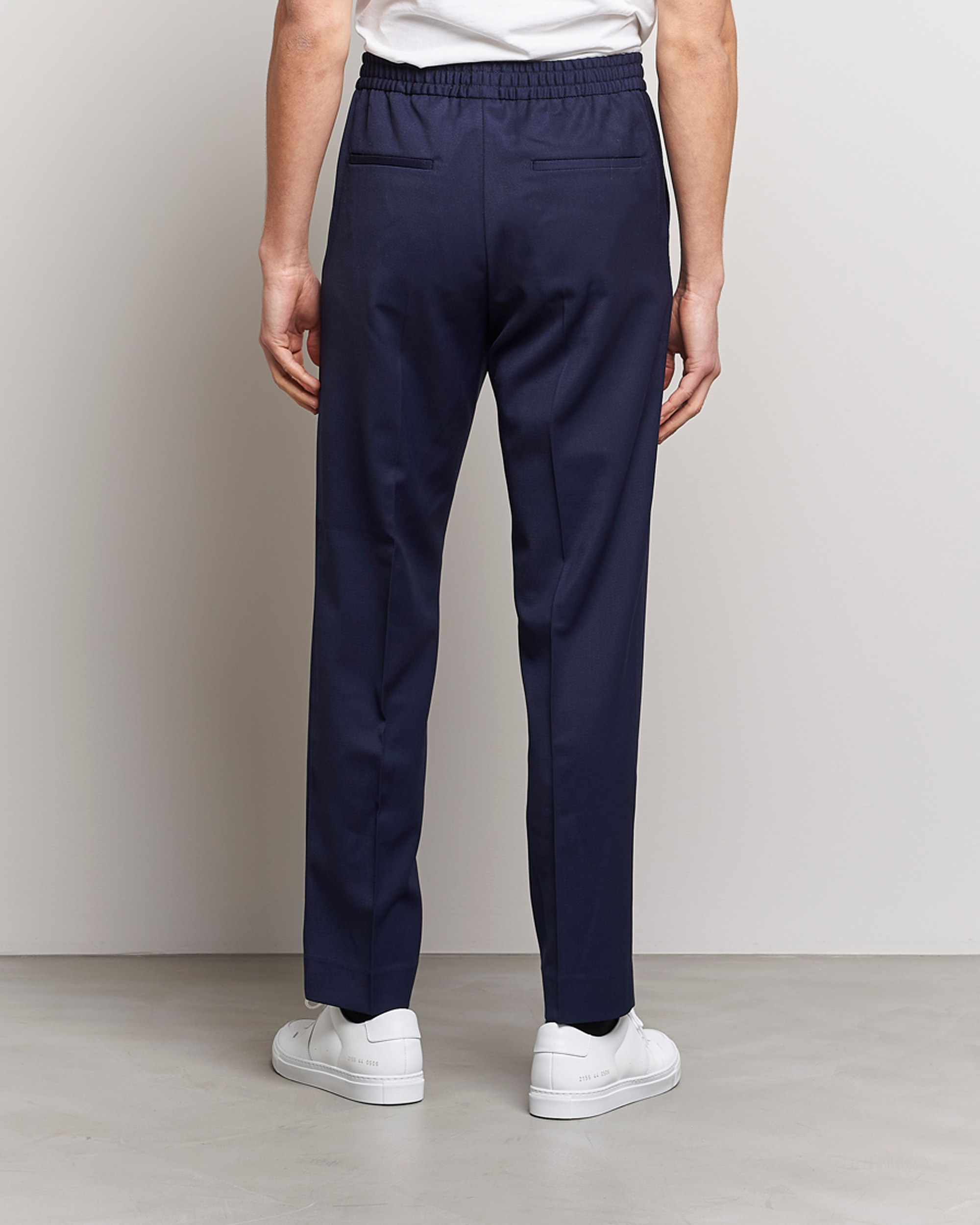 Uomini | Pantaloni | Filippa K | Relaxed Terry Wool Trousers French Navy