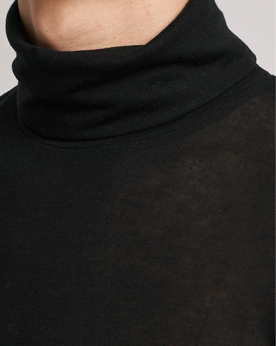 Uomini | Maglieria | Filippa K | Jersey Lyocell Turtleneck Black