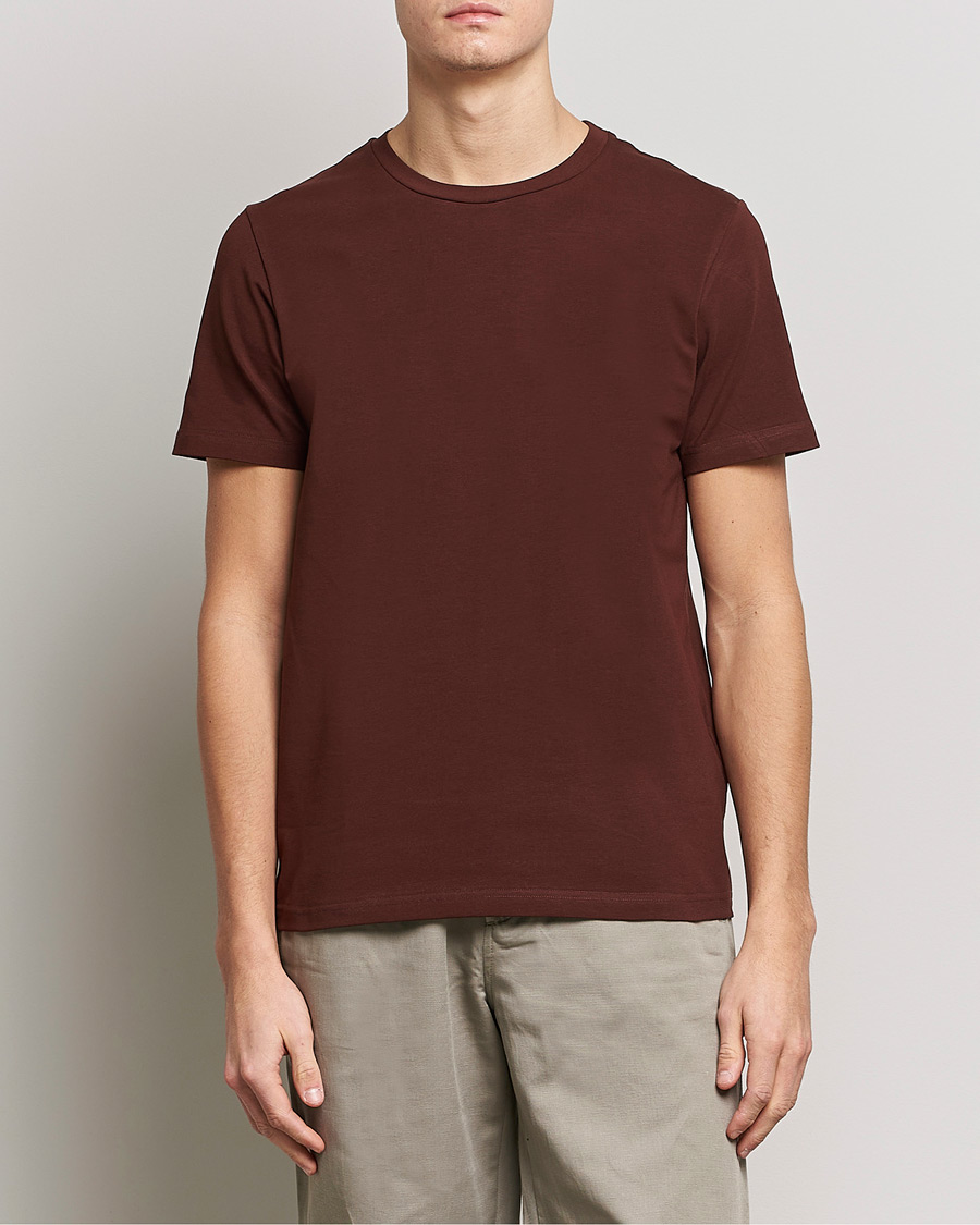 Uomini | T-shirt | Filippa K | Stretch Cotton Tee Brown