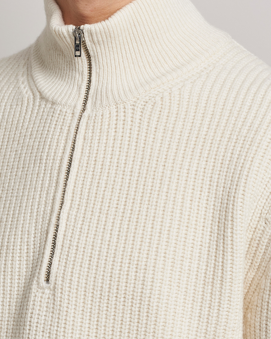Uomini | Maglieria | Filippa K | Half Zip Sweater Off White