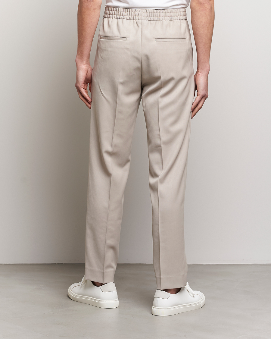 Uomini | Pantaloni | Filippa K | Relaxed Terry Wool Trousers Grey Beige