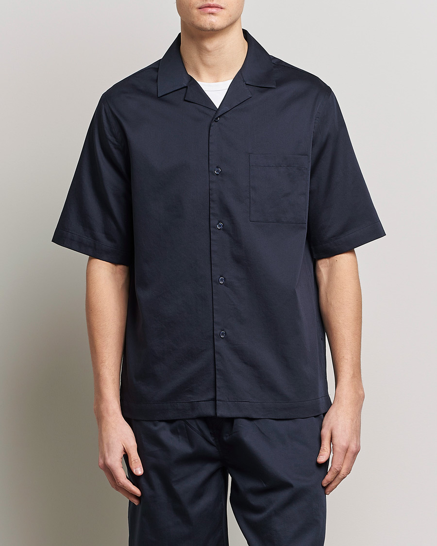 Uomini | Camicie | Filippa K | Lounge Short Sleeve Shirt Night Blue