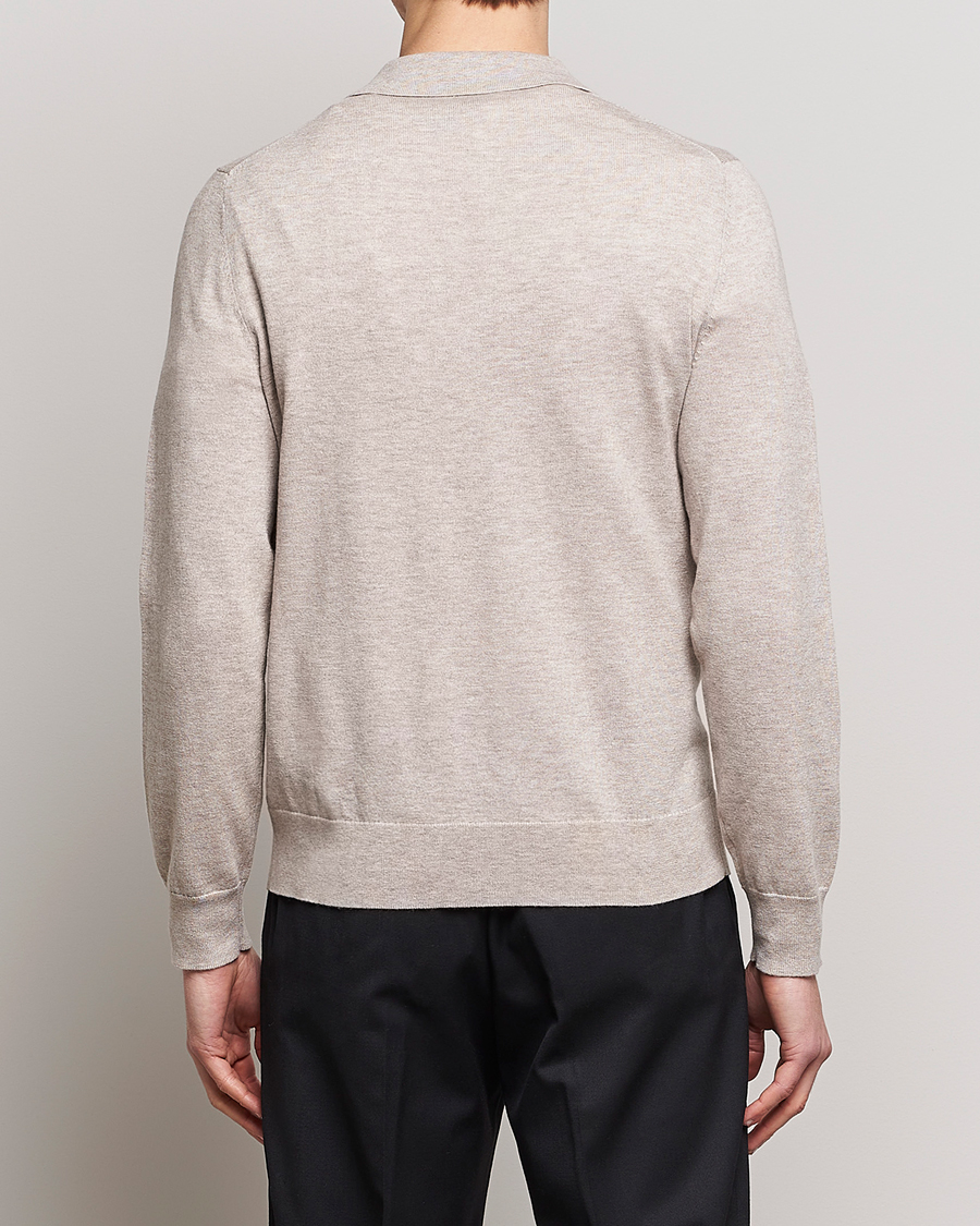 Uomini | Maglieria | Filippa K | Knitted Polo Shirt Beige Melange