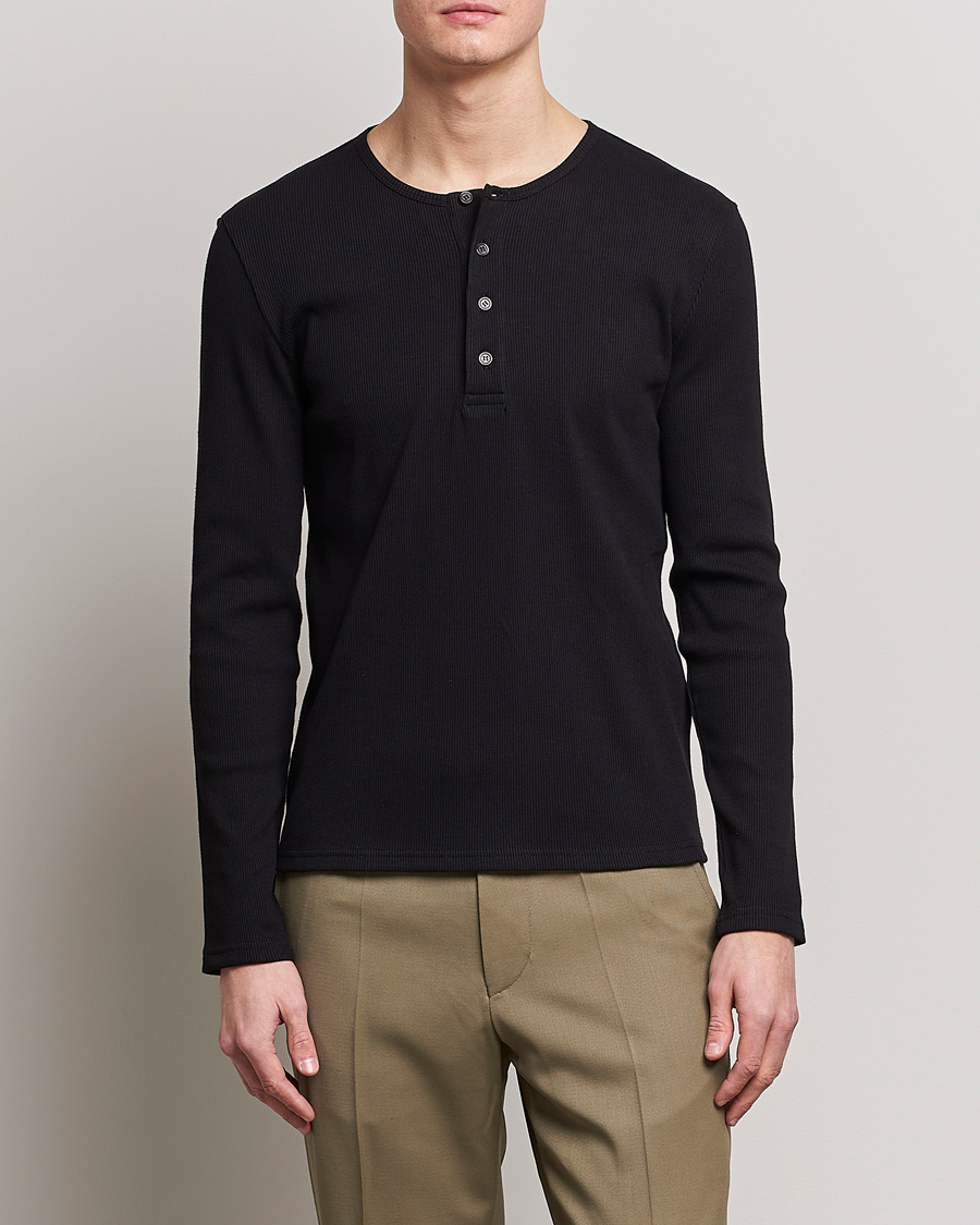 Uomini | Maglieria | Filippa K | Rib Henley Black