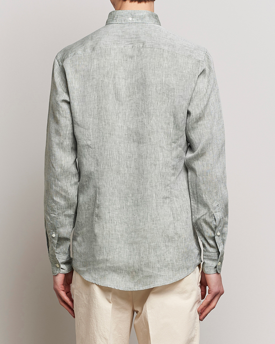 Uomini | Camicie | Eton | Slim Fit Linen Shirt Green
