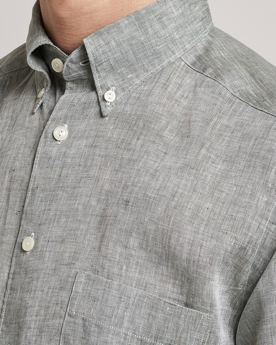 Uomini | Camicie | Eton | Slim Fit Linen Shirt Green