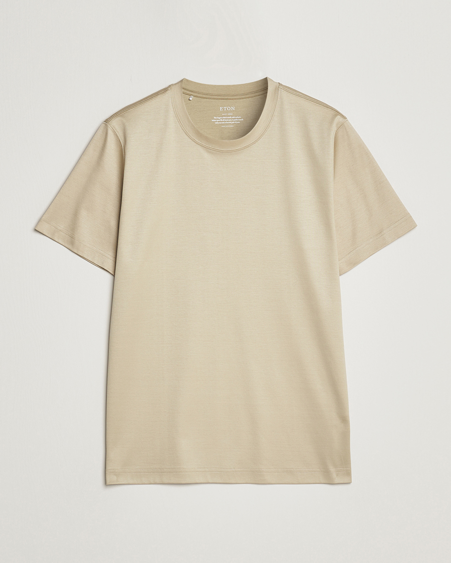 Uomini | T-shirt | Eton | Filo Di Scozia T-Shirt Light Brown