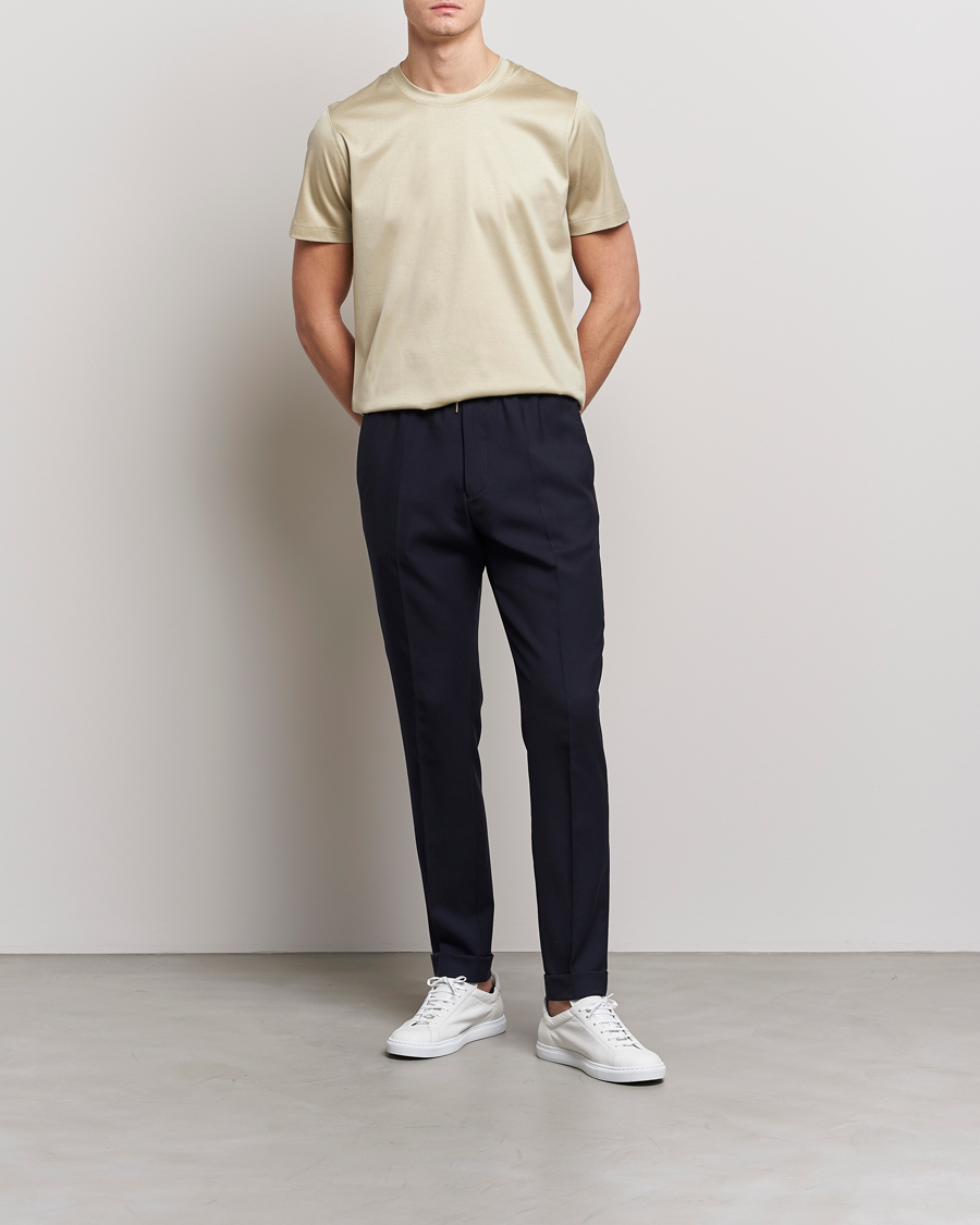 Uomini | T-shirt | Eton | Filo Di Scozia T-Shirt Light Brown