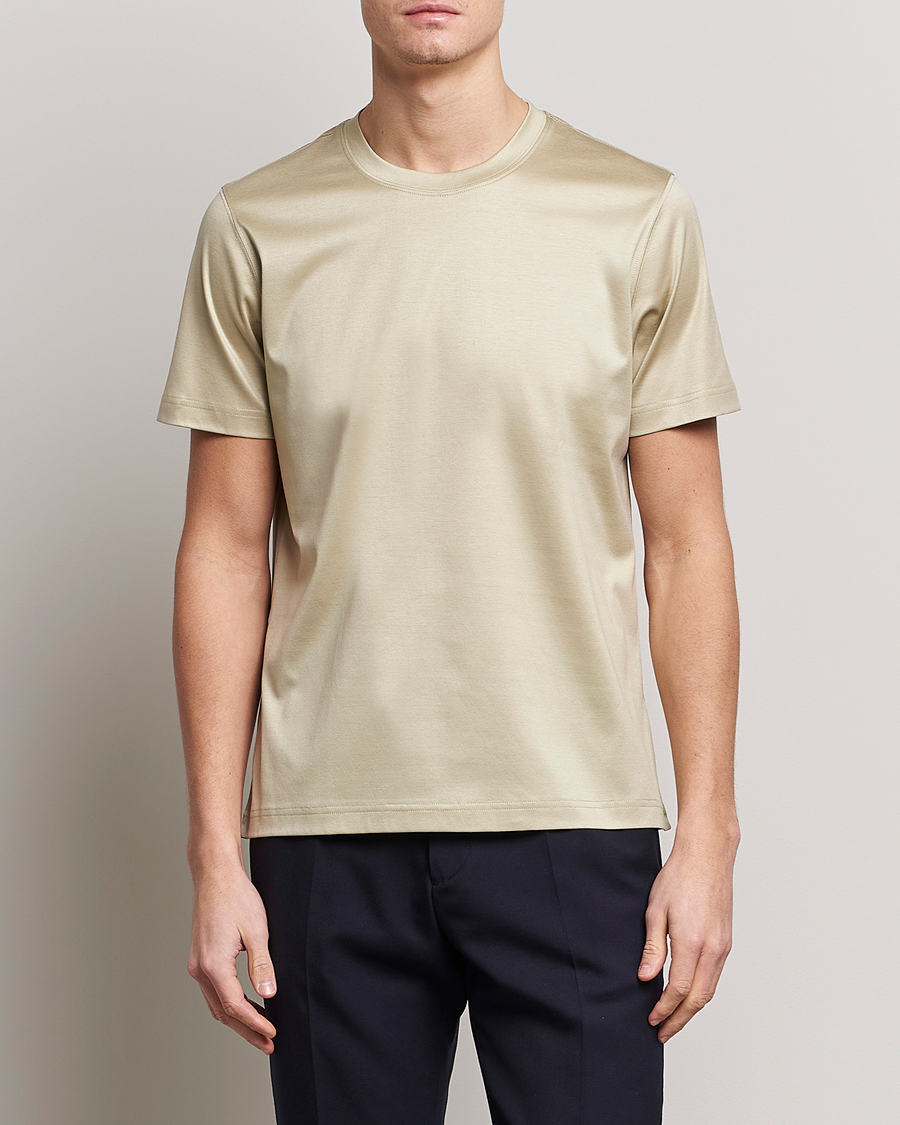 Uomini | T-shirt | Eton | Filo Di Scozia T-Shirt Light Brown