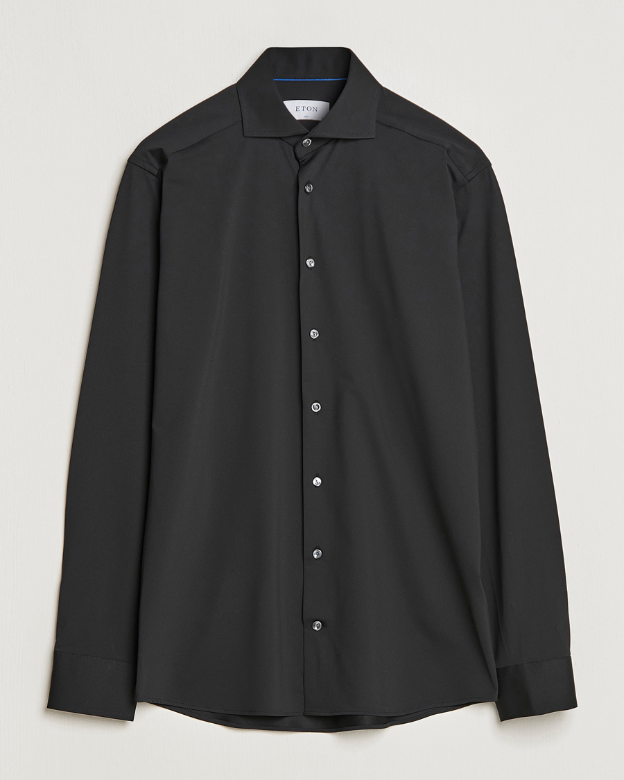 Uomini | Camicie | Eton | Slim Fit Four Way Stretch Shirt Black