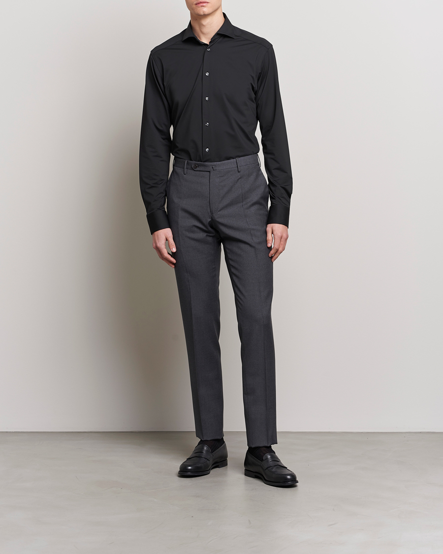 Uomini | Camicie | Eton | Slim Fit Four Way Stretch Shirt Black
