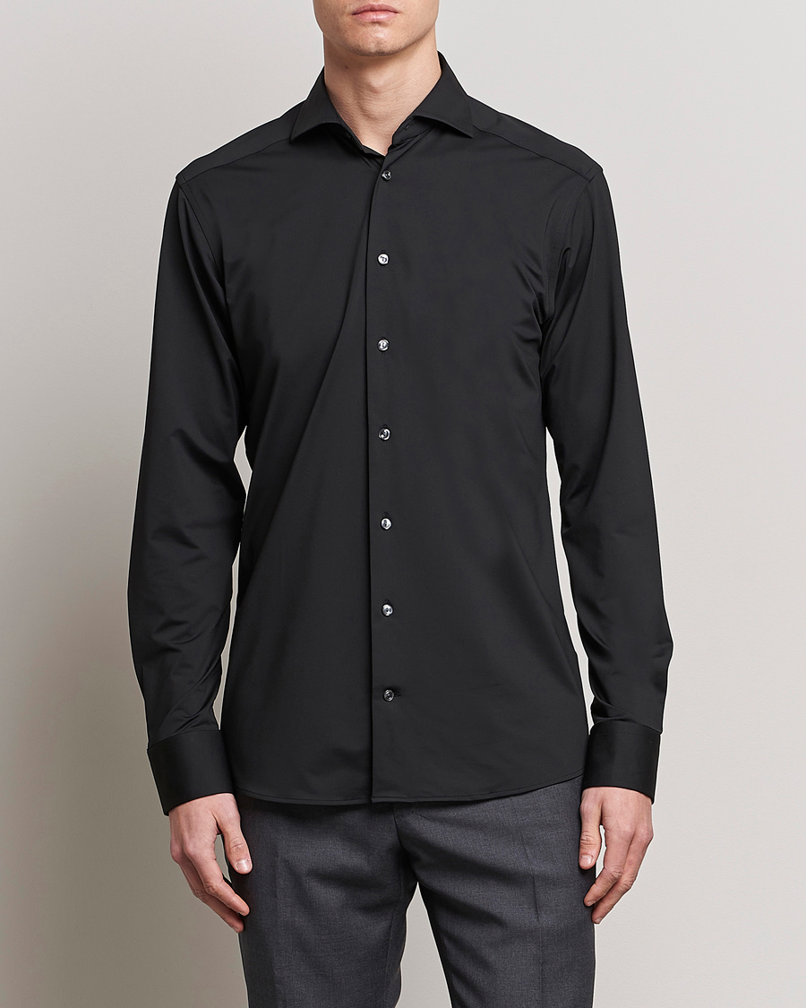 Uomini | Camicie | Eton | Slim Fit Four Way Stretch Shirt Black