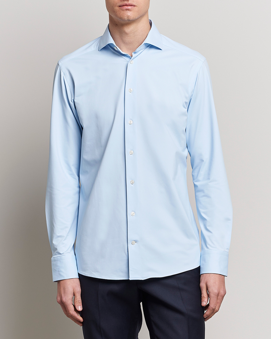 Uomini | Camicie | Eton | Slim Fit Four Way Stretch Shirt Light Blue