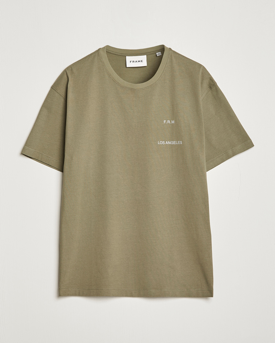 Uomini | T-shirt | FRAME | Logo Print T-Shirt Old Green