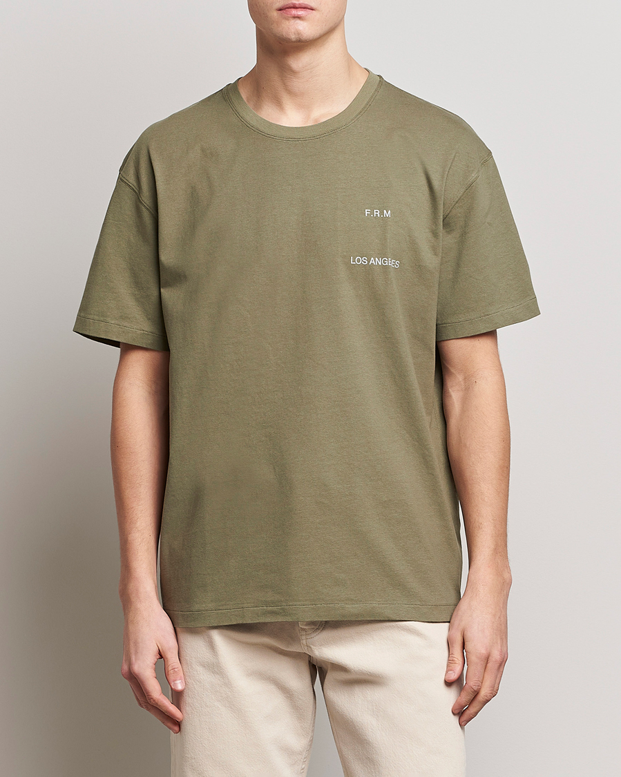 Uomini | T-shirt | FRAME | Logo Print T-Shirt Old Green