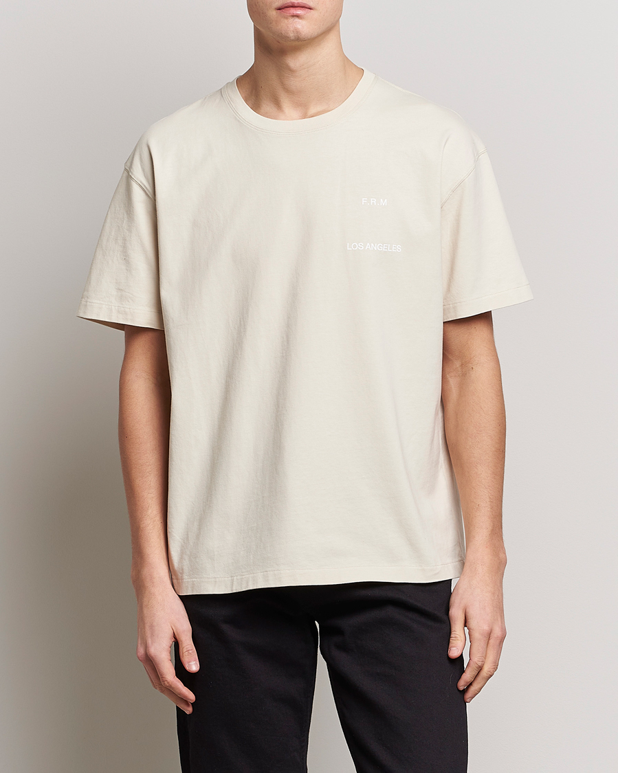 Uomini | T-shirt | FRAME | Logo Print T-Shirt White Beige