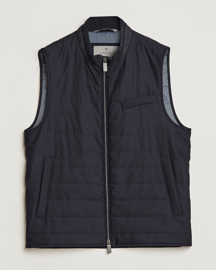 Uomini | Gilet | Canali | Impeccabile Padded Gilet Navy