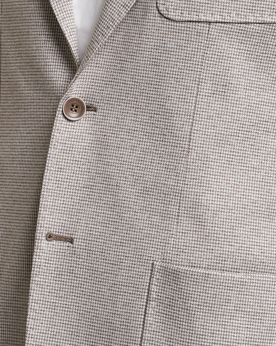 Uomini | Blazers | Canali | Houndstooth Jersey Blazer Beige