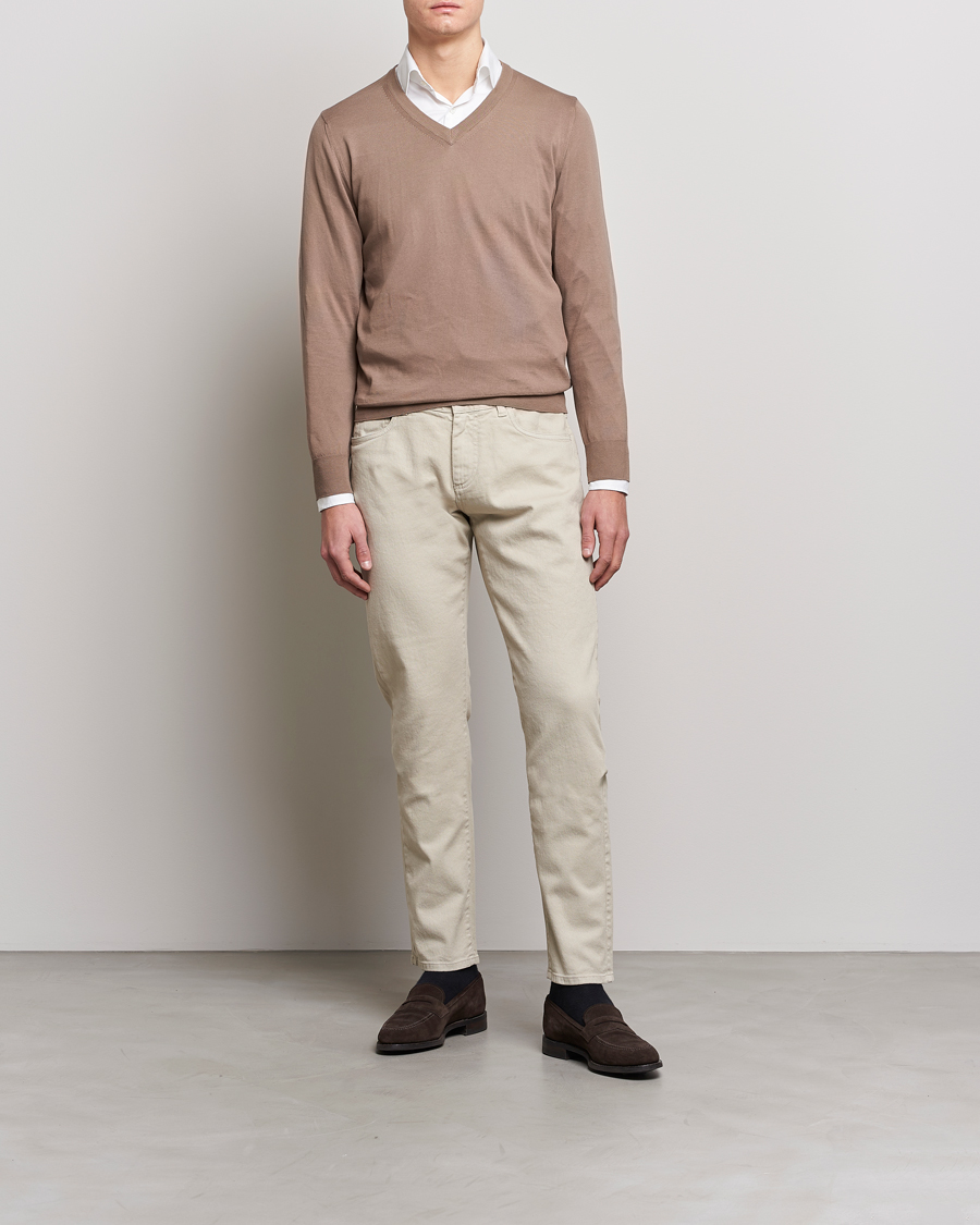 Uomini | Pantaloni | Canali | Slim Fit 5-Pocket Pants Beige