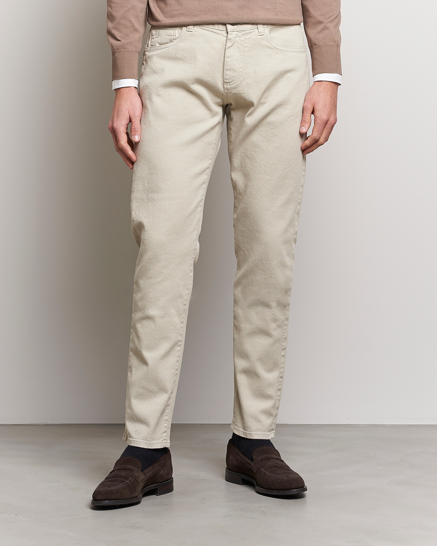 Uomini | Pantaloni | Canali | Slim Fit 5-Pocket Pants Beige