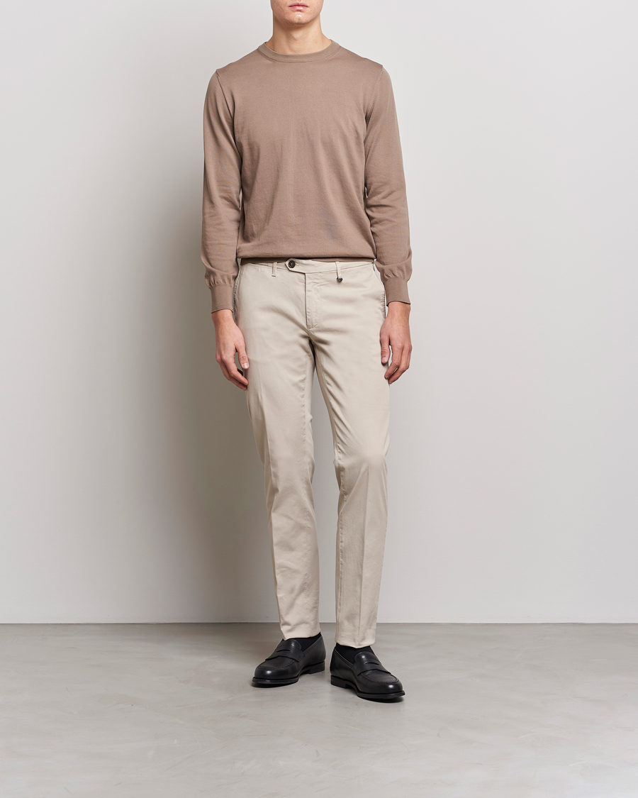 Uomini | Pantaloni | Canali | Cotton Stretch Chinos Beige