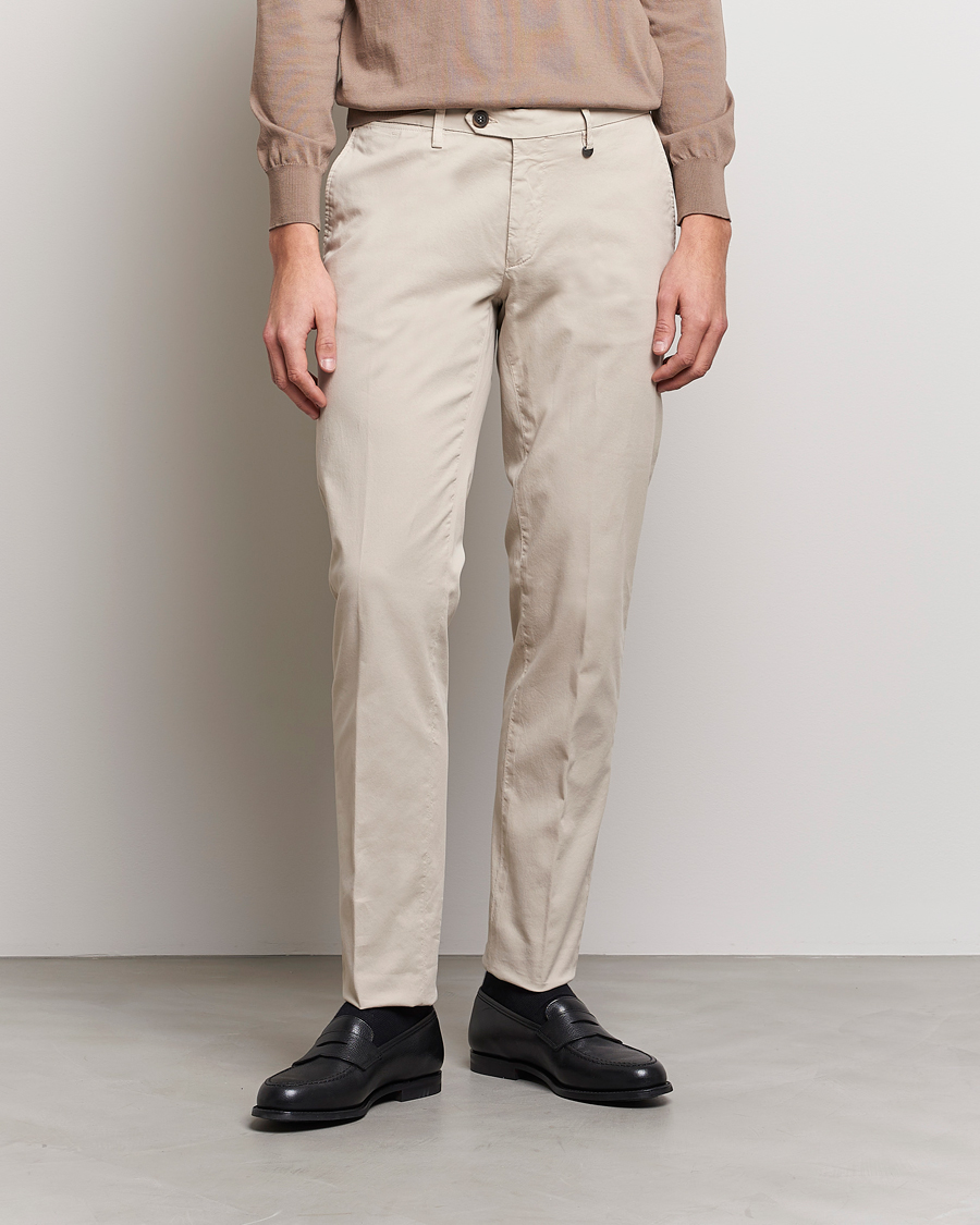 Uomini | Pantaloni | Canali | Cotton Stretch Chinos Beige