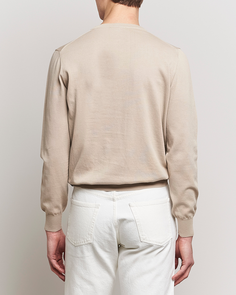 Uomini | Maglieria | Canali | Cotton Crew Neck Pullover Beige