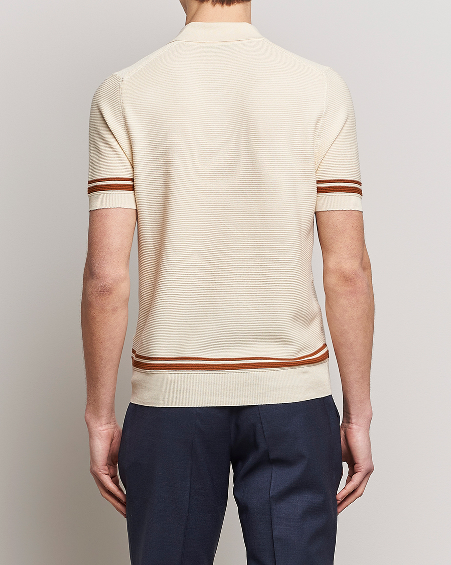Uomini | Maglieria | Canali | Short Sleeve Knitted Polo Beige
