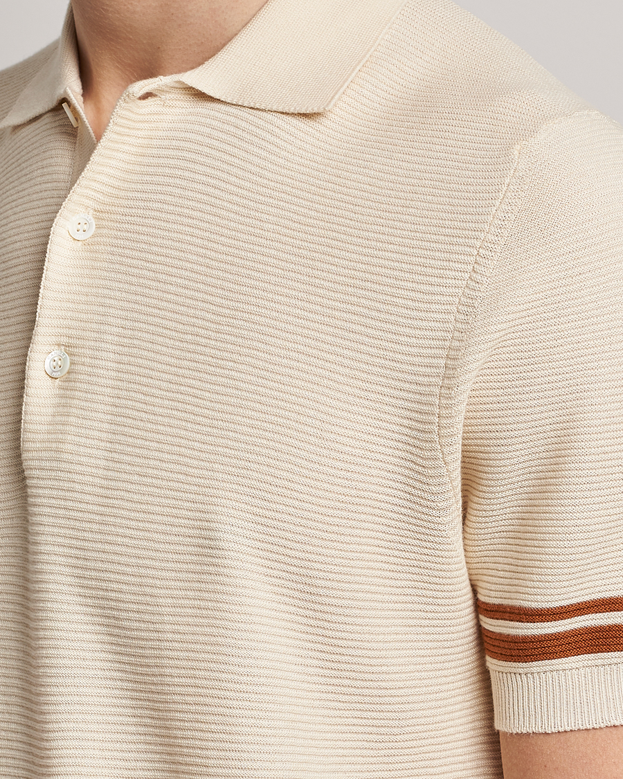 Uomini | Maglieria | Canali | Short Sleeve Knitted Polo Beige