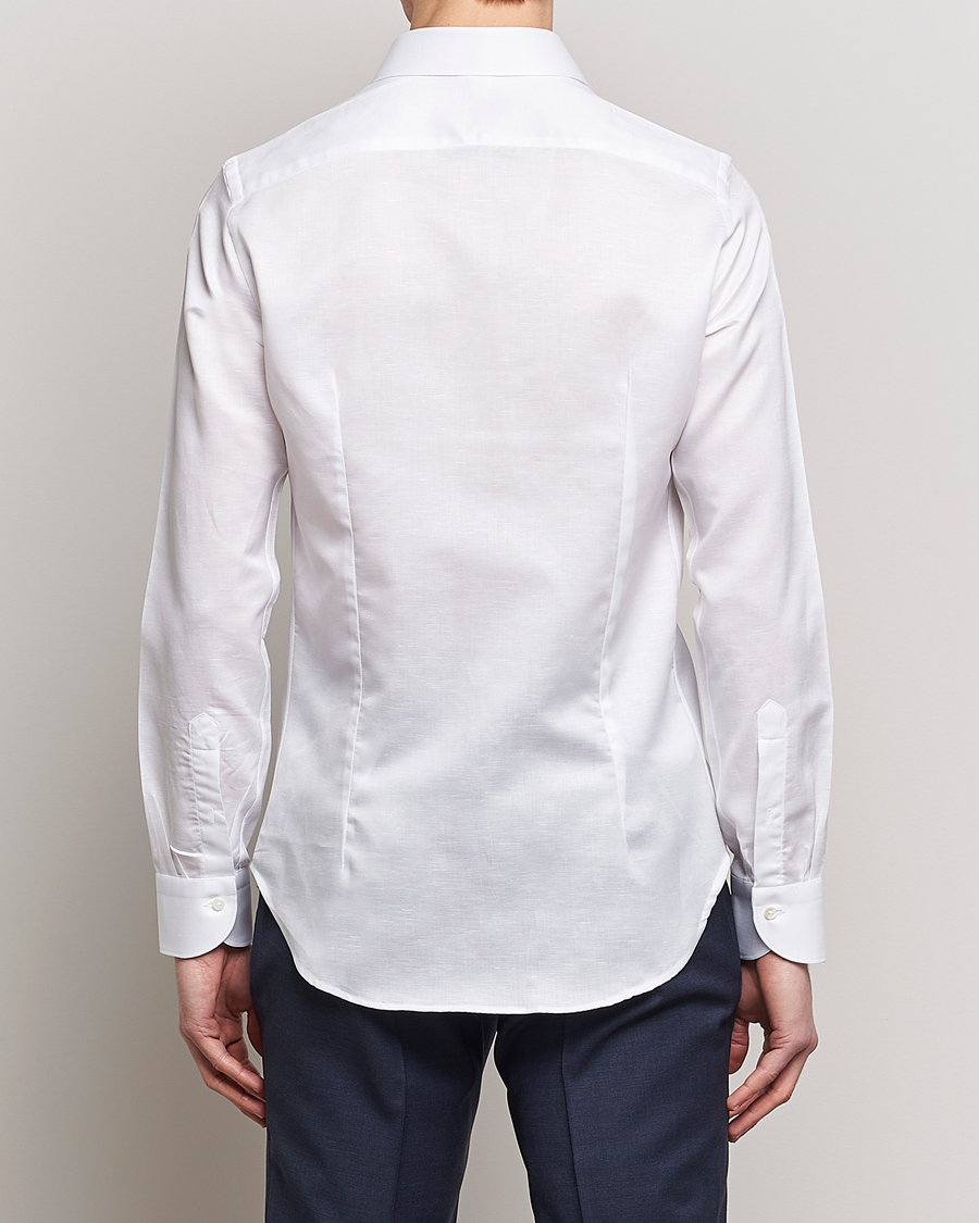 Uomini | Camicie | Canali | Slim Fit Linen Shirt White
