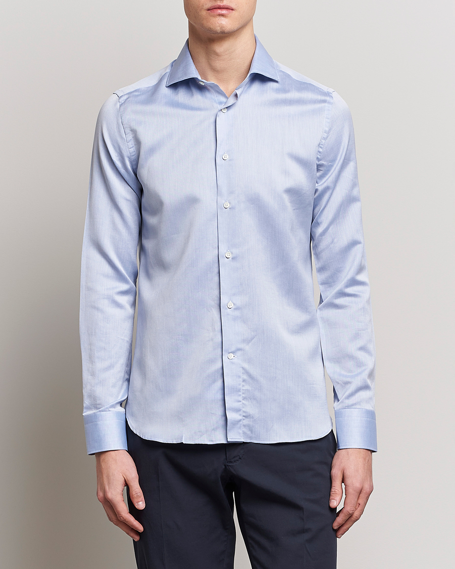 Uomini | Camicie | Canali | Slim Fit Linen Shirt Light Blue