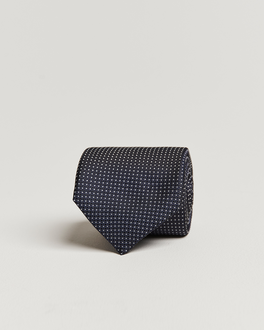 Uomini | Canali Micro Jacquard Silk Tie Navy | Canali | Micro Jacquard Silk Tie Navy