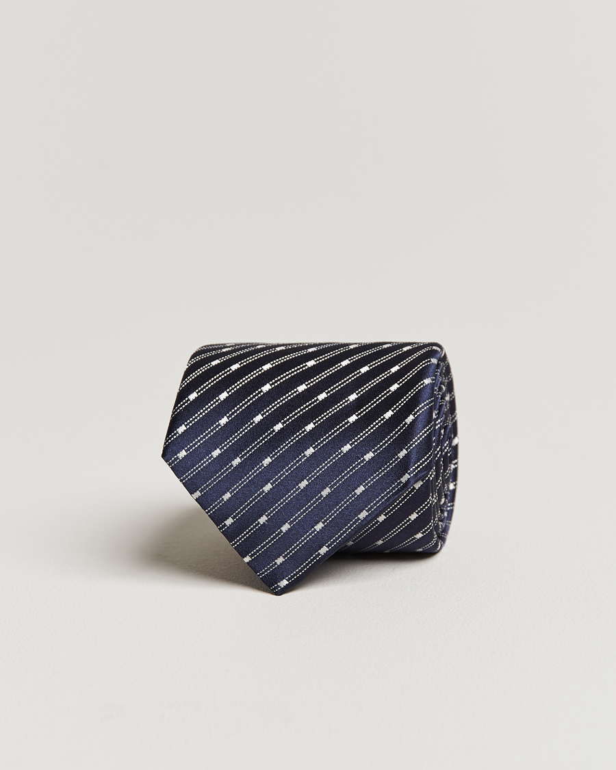 Uomini | Canali Micro Jacquard Silk Tie Navy | Canali | Micro Jacquard Silk Tie Navy