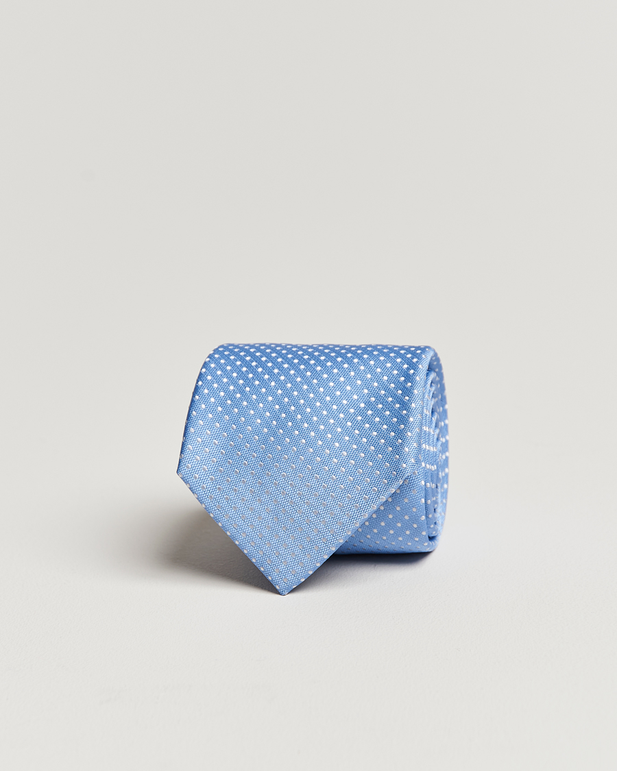 Uomini | Canali Micro Dot Silk Tie Light Blue | Canali | Micro Dot Silk Tie Light Blue