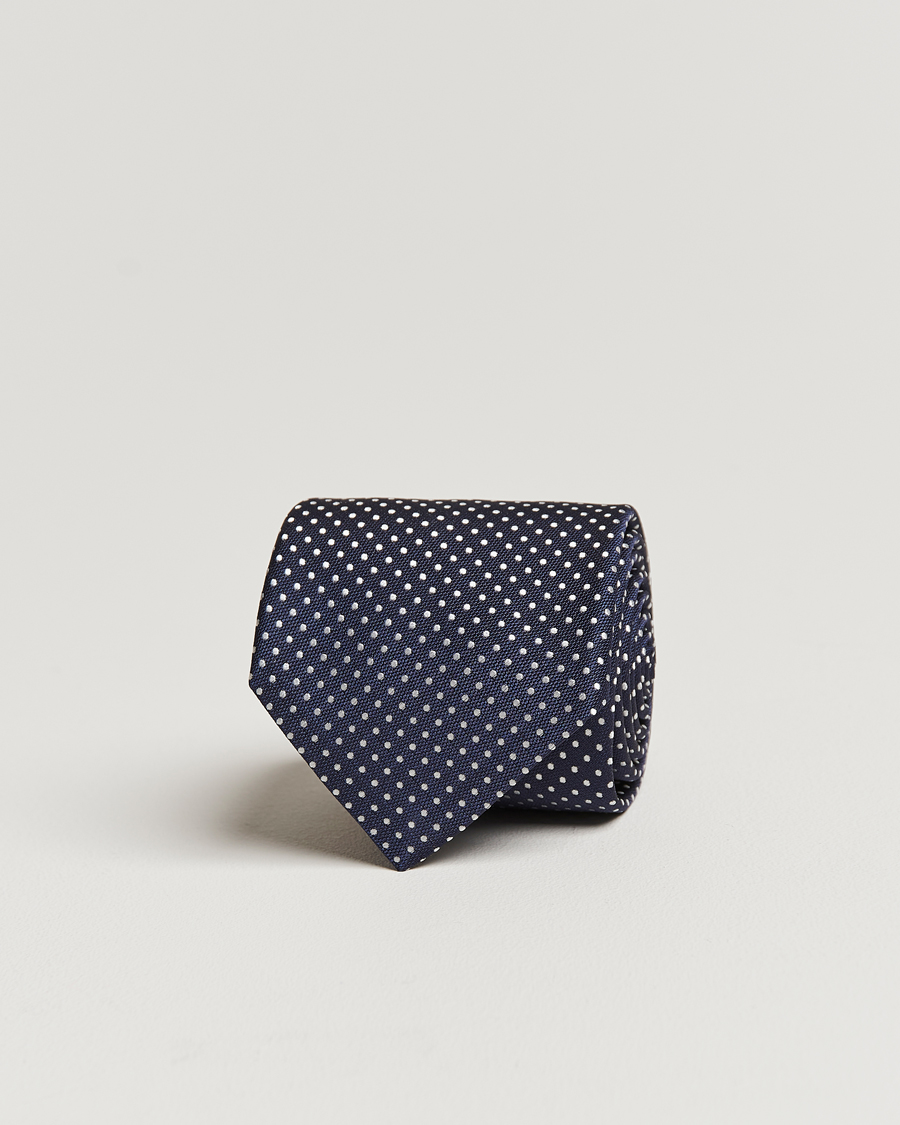 Uomini | Canali Micro Dot Silk Tie Navy | Canali | Micro Dot Silk Tie Navy