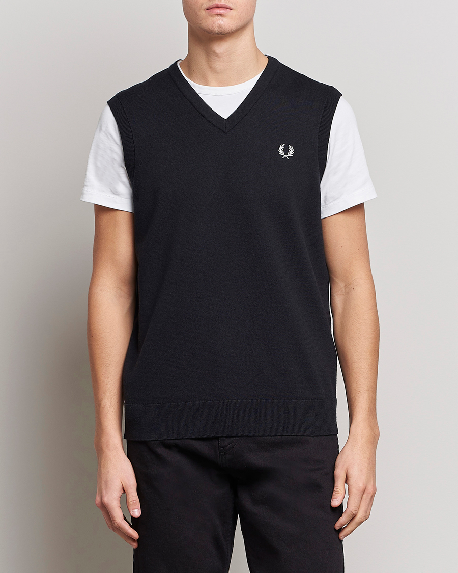Uomini | Maglieria | Fred Perry | Classic V-Neck Tank Black